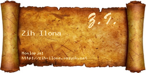 Zih Ilona névjegykártya